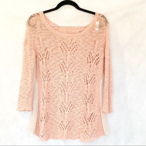 Anthropologie Knitted & Knotted Peach Sweater - Picture 7 of 8